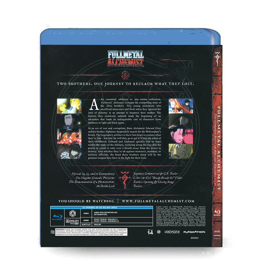 Fullmetal alchemist the complete series on blu-ray Episodes 1-51 （6BD）Blu-ray