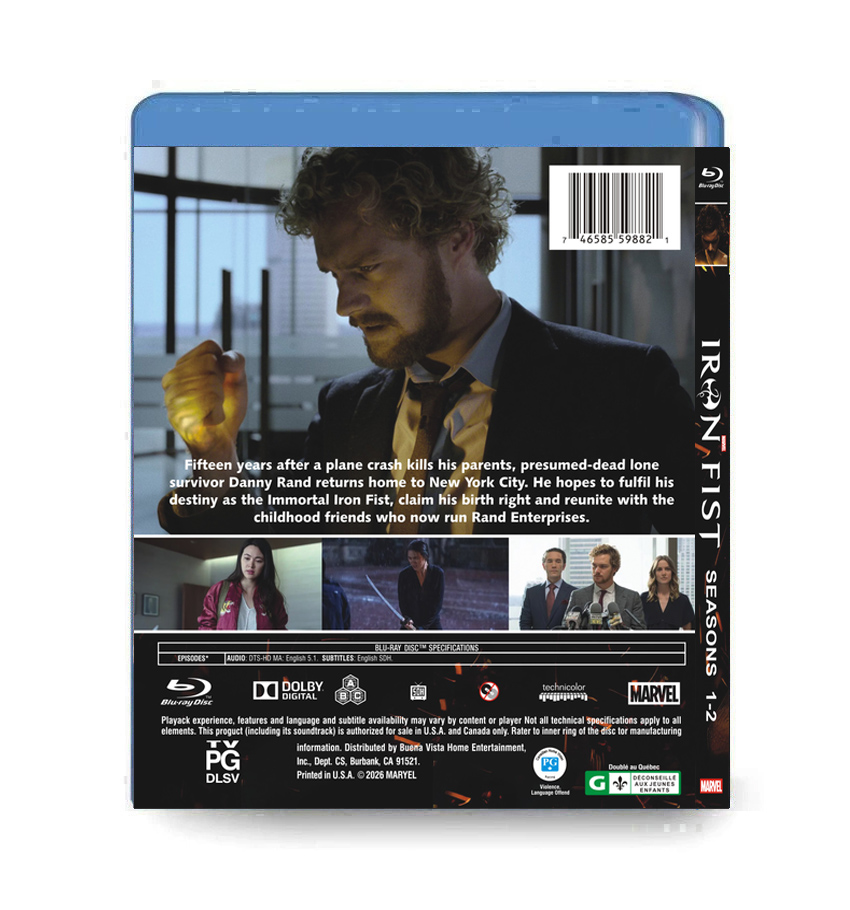 Marvel's Iron Fist Season 1-2 Episodes 1-23 (2BD) Blu-ray